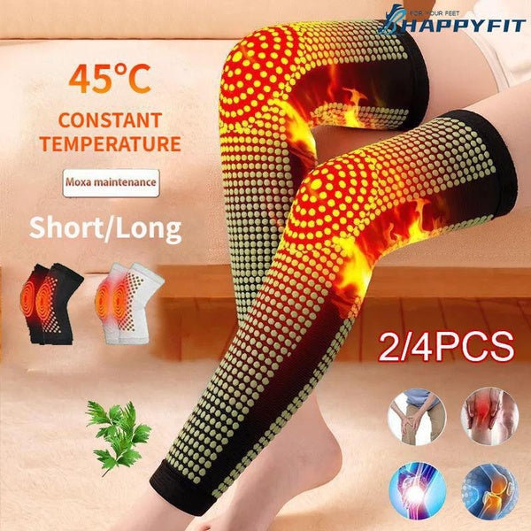 HAPPYFIT 2023 NEW!! Short-Long Style Self Heating Support Knee Pad Knee Brace Warm for Arthritis Joint Pain Relief Injury Recovery Belt Knee Leg Warm