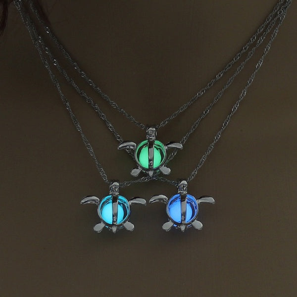 Fashion Sea Turtle Pendant Necklace Charm Glowing Necklace Cute Luminous Jewelry Choker Gift For Women Necklace
