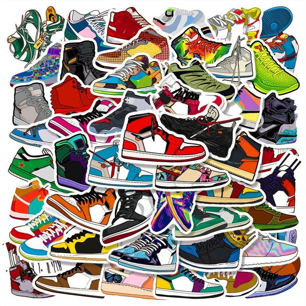10-25-50PCS Sneakers Stickers Cool Shoes graffiti Stickers for DIY Luggage Laptop Skateboard Motorcycle Bicycle Sticker