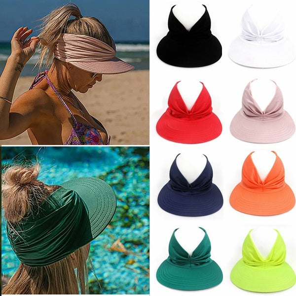 Women's Summer Sun UV Protection Hat Wide Brim Baseball Hats Anti-ultraviolet Elastic Hollow Cap Hat for Outdoor Sports Garden Beach Fishing Hiking