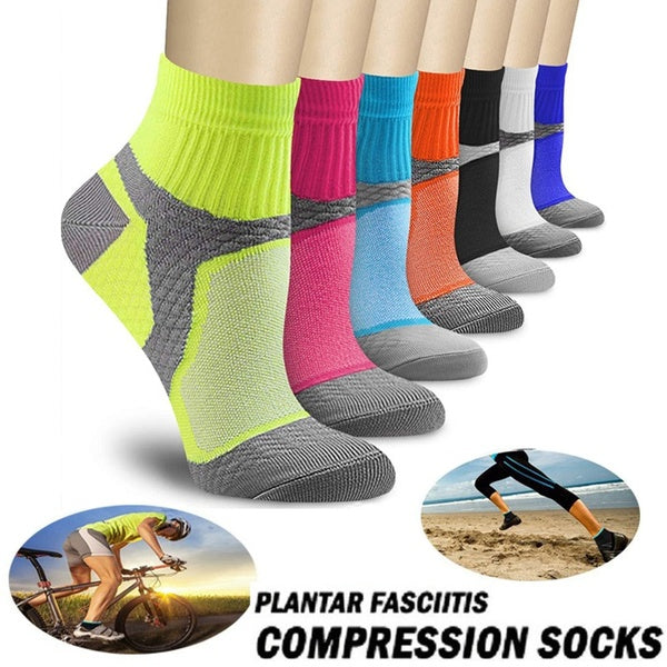 Ankle Socks Athletic Sock Compression Socks for Women & Men Circulation 15-20 MmHg Is Best for Athletic Running Cycling Walking Standing Pregnant(1-2