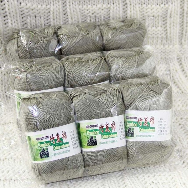 Sale 9SkeinsX50gr Bamboo Cotton Baby Blankets Hand Knitting Crochet Yarn 14 Olive