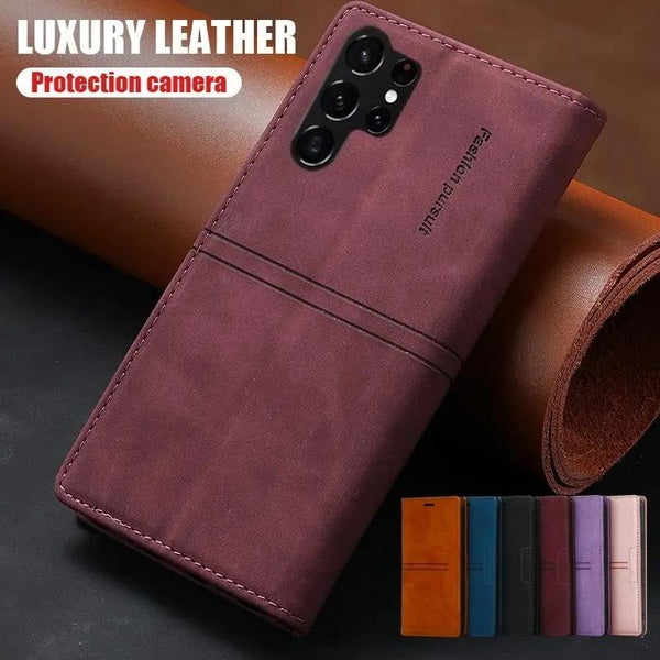 Portefeuille de luxe avec fente pour carte Étui en cuir à rabat magnétique pour iPhone 15 14 Pro Max 11 12 13 Pro Max X XS XR 8 7 13Mini 14Plus Xiaom