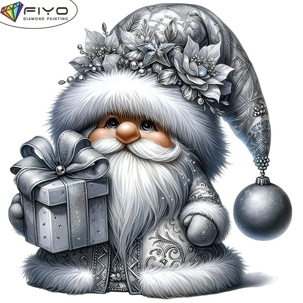 FIYO DIY 5D Christmas Dwarf Diamond Painting Full Drill with Number Kits Home and Kitchen Fashion Mosaic Diamond Painting Canvas Wall Decoration Gift