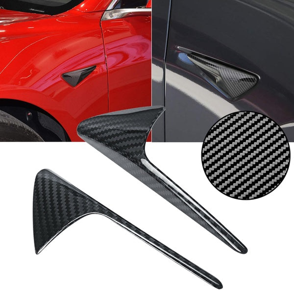 For Tesla Model 3 S X Accessories Carbon Fiber Look ABS Side Marker Camera Turn Signal Protection Overlay Molding Cover Trim