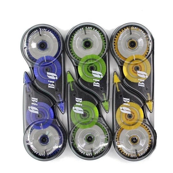 Lot de 6 rubans correcteurs avec gomme et applicateur facile à utiliser pour fournitures scolaires, bureau, notes, journal, scrapbooking, 1-5 x 472 p