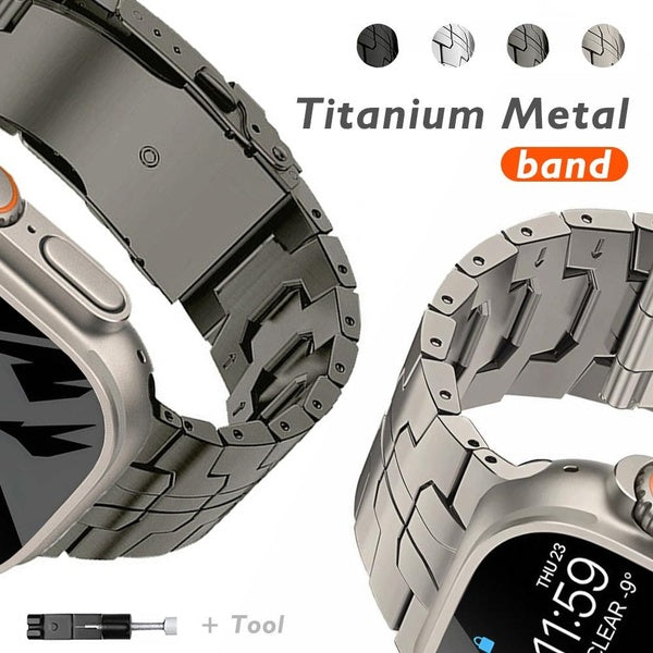 Titanium Metal Band (With Tool Meter Adjuster) for Smart Watch UItra 2-UItra 49mm 9 8 7 SE 44mm 45mm 40mm 41mm 42mm 38mm for SmartWatch Series 6 5 4