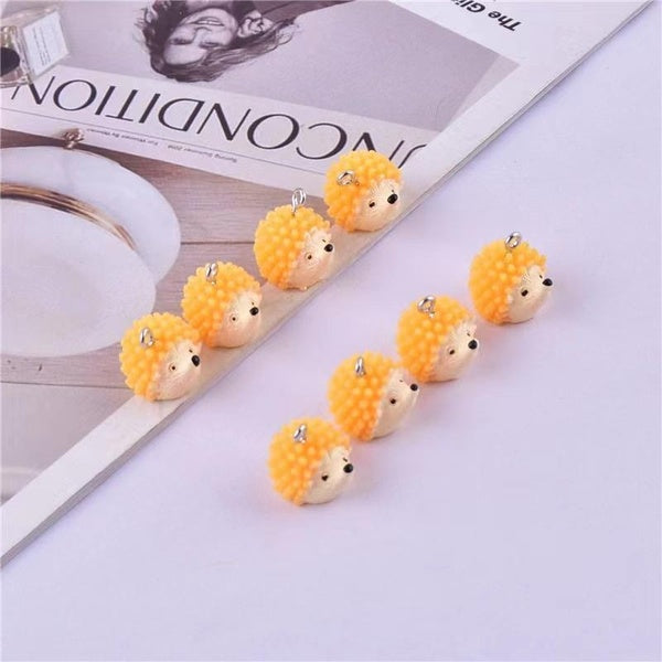 20pcs-pack Resin 3D Hedgehog Animal Charms Pendant Jewelry Making Craft DIY 14*16mm