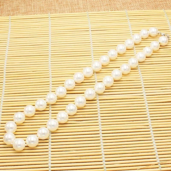 Beautiful 10mm white shell pearl necklace pearl Jewelry fashion jewellery
