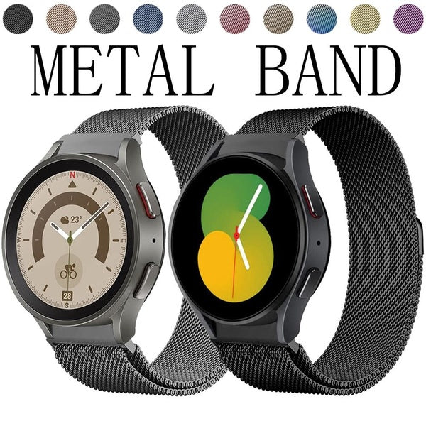 Metal Band for Samsung Galaxy Watch 4 5 40mm 44mm 4 Classic 46mm 42mm 5 LTE 5 PRO 45mm for Samsung Watch 4 5, Magnetic Stainless Steel Smartwatch St