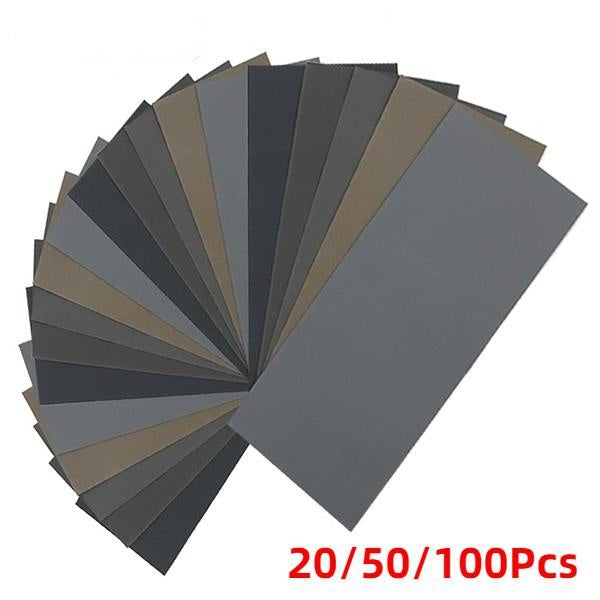 20-50-100 pièces papier de verre sec humide, haut grain 1000-2000-3000-5000-7000 feuilles de papier de verre assortiment pour le polissage du bois mé
