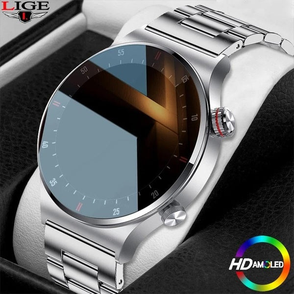 LIGE Bluetooth appel montre intelligente hommes écran HD Bracelet de sport étanche ECG moniteur de santé hommes SmartWatch pour Uhren