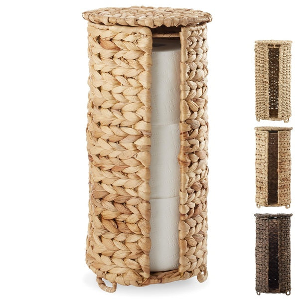 Toilet Paper Roll Holder Stand, Natural, Bathroom Tissue Storage