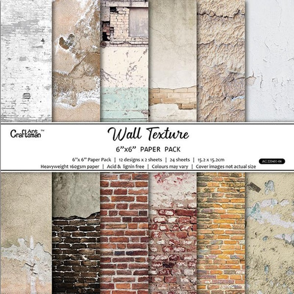 12Pcs-24Pcs Vintage Wall Tiles Background Paper Card Stock Pad - 6x6 Inch Single Sided Pattern Scrapbook Paper Printing Decorative Paper Craft Paper