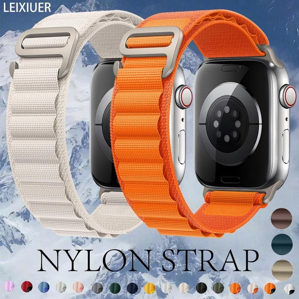LEIXIUER Band for Smart Watch Ultra 2-Ultra 49mm 9 8 7 45mm 41mm 44mm 40mm for Smartwatch Series SE 6 3 5 4 2 1 42mm 38mm, Sport Nylon Outdools Breat