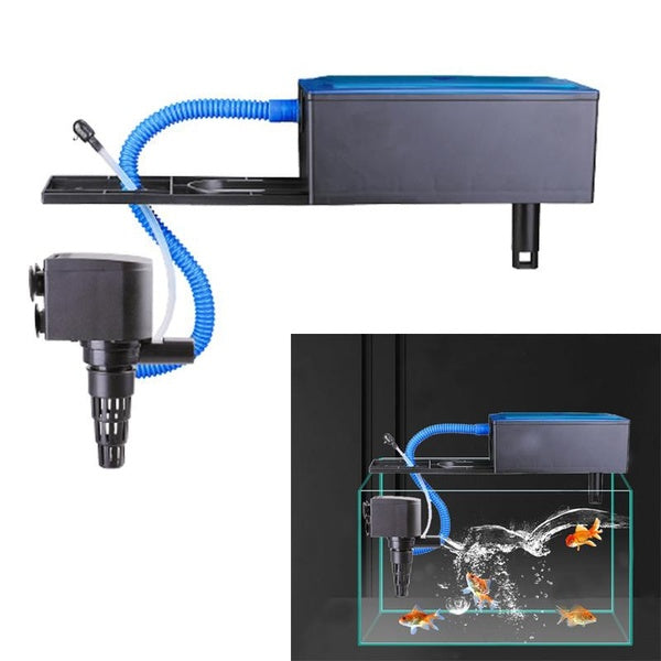 Fish Tank Filter Three-in-one Filter Pump Aeration Filtration Circulation System with Filter Box Top Filter Aquarium Accessories