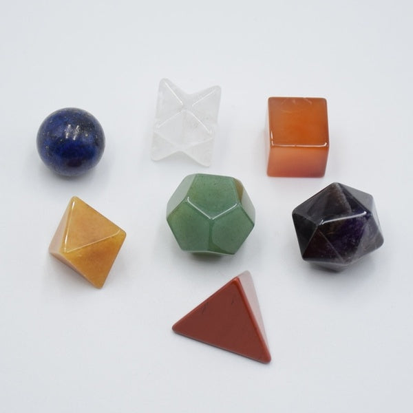 Nouveau naturel 7 pièces Quartz rose blanc Merkaba étoile pierre guérison Chakra cristal solides plantoniques géométrie ensemble décoration de la mai