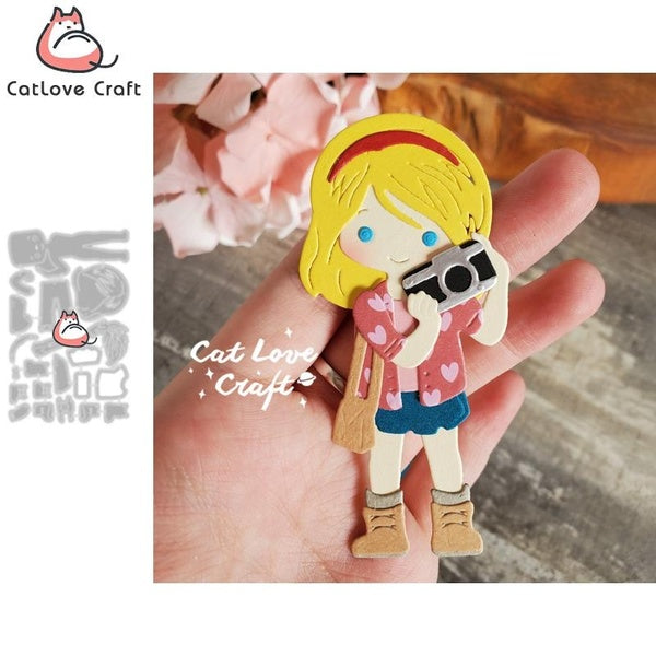 Catlove photographe garçon fille matrices de découpe en métal Scrapbooking pochoir découpe carte faisant bricolage artisanat gaufrage nouvelles matri