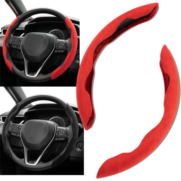 1Pair Universal Car Steering Wheel Cover Booster Anti Slip Suede Leather Steering Wheel Protector for Decoration Car Accessories