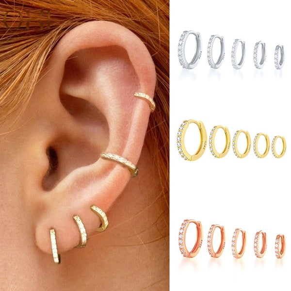 Earrings for Women-Men Small Diamond Hoop Earrings Ear Bone Aros Tiny Ear Nose Ring Girl Aretes Ear Hoops