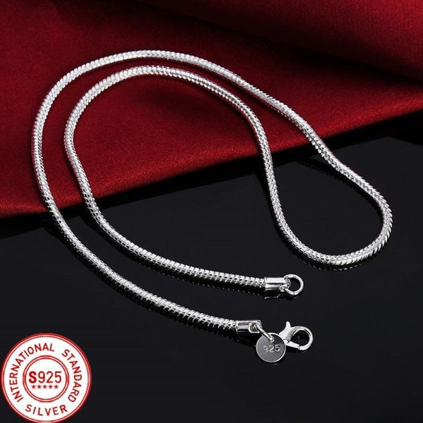 Nouveau CHAUD! Mode exquis 925 argent Sterling 16-18-20-22-24-26-28-30 pouces collier de chaîne de serpent pour femmes homme mode bijoux de charme de