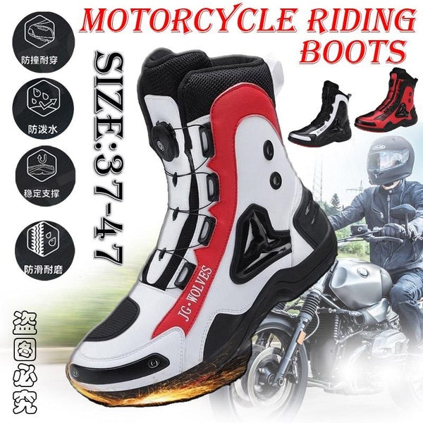 Outdoor Waterproof Tour Motorcycle Boots with Protections Motorcycle Riding Anti-fall Shoes Cycling Equipment Wear-resistant Men's Boots Multicolor S