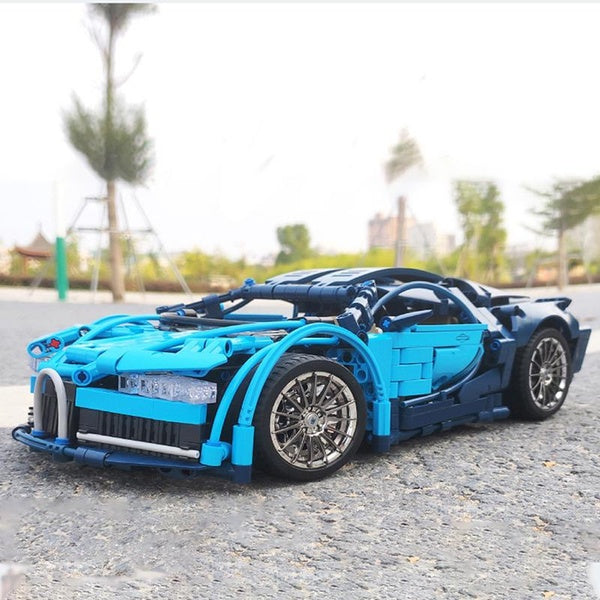 New MOC 1355pcs Blue Super Racing Sport Car Model Building Block Brick Educational Assembly Toy Children Boy Gift