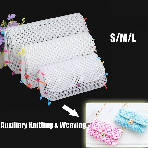 1 Pieces Auxiliary Knitting & Weaving Plastic Chenille Gold Velvet DIY Sewing Kit for Making Handmade Purse Bag Crafting,Yarn,Knit and Crochet Projec