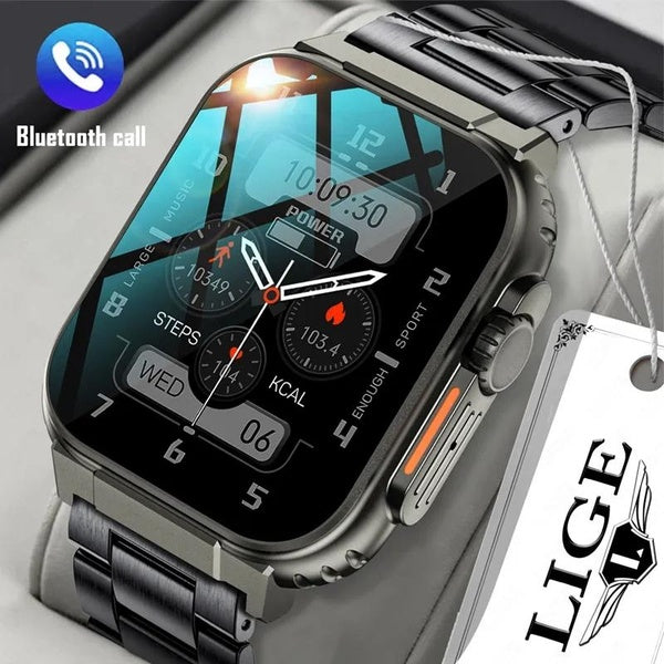 Fonction d'enregistrement LIGE Cadran SIRI Montre intelligente 600MAH Grande batterie TWS Music 100+ Montre de sport True Blood Oxygen Smartwatch Hom