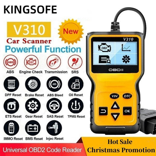 KINGSOFE V310 OBD2 Scanner Support in 6 languages Universal Car Engine Fault Code Reader Diagnostic Scan Tool for All OBD II Protocol Cars Since 1996