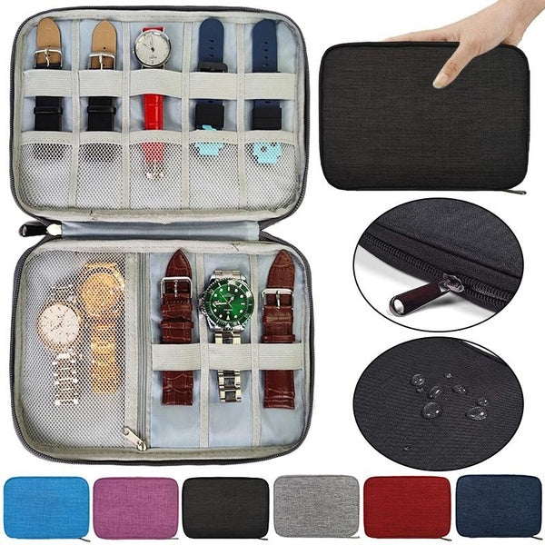 Watch Bands Storage Bag,Smart Watch Band Nylon Waterproof Protable Storage Bag Case Pouch Gadget Organizer Compatible With Chargers, Cables, Headphon