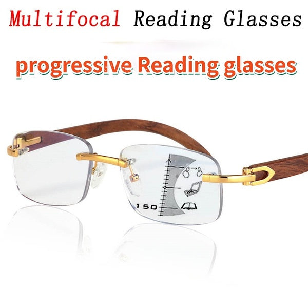 Lunettes de lecture multi-focus sans monture à double usage de près de loin Lunettes de vue presbytes anti-Blu-ray à zoom intelligent progressif pour