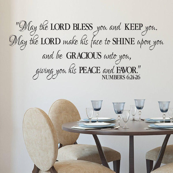 Numbers 6:24-26 - The Lord Bless you and Keep you Vinyl wall decal Nursery Bible Verse Boy Room saying