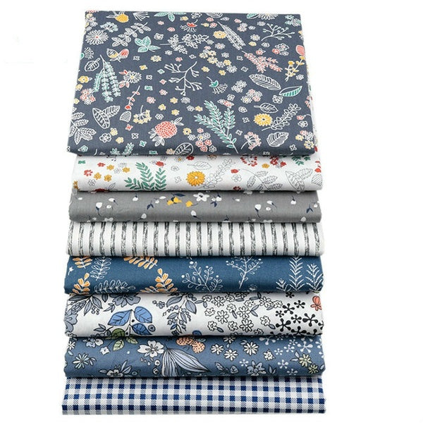 8 Pcs-lot Small Floral Printed Cloth 100% Cotton Twill Fabric DIY Handmade Quilting Patchwork Fat Quarters Bundls of Sewing Scrapbooking Cloth Tecido
