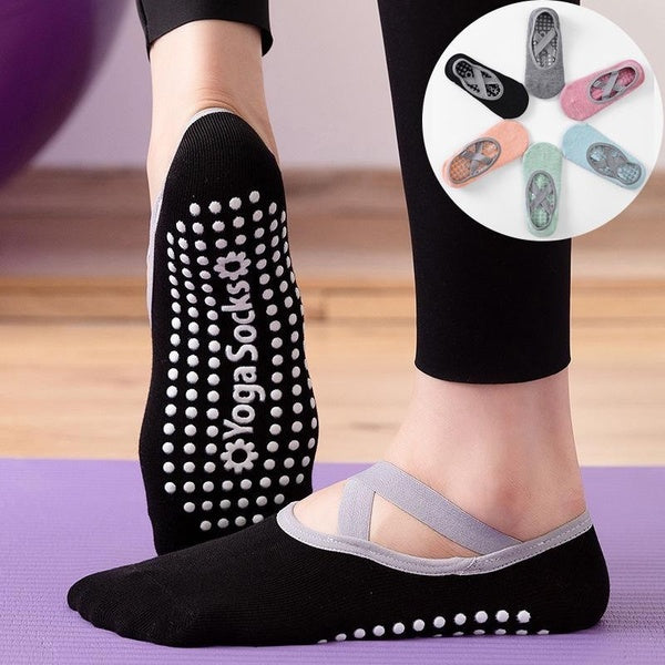 Chaussettes de Yoga-1 paires antidérapantes pour femmes, taille unique, chaussettes de Sport de Fitness, danse de chaussettes