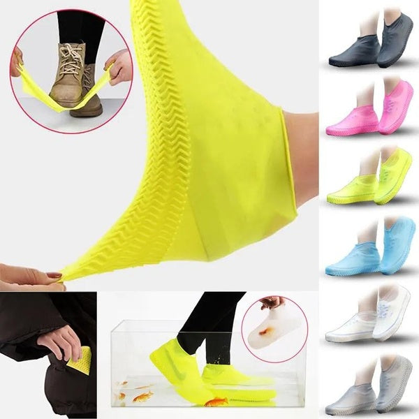 Reusable Latex Waterproof Shoe Covers, Anti Slip Rubber Rain Boots, S-M-L Shoe Accessories, 6 Colors, 1 Pair Matron Inn