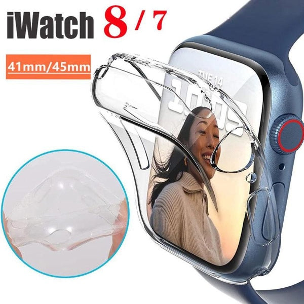 Tpu Full Coverage Case for Apple Watch Band 44MM 40MM Iwatch 38mm 42mm Screen Protector Case Apple Watch Series 8 7 SE 6 5 4 3 Ultra