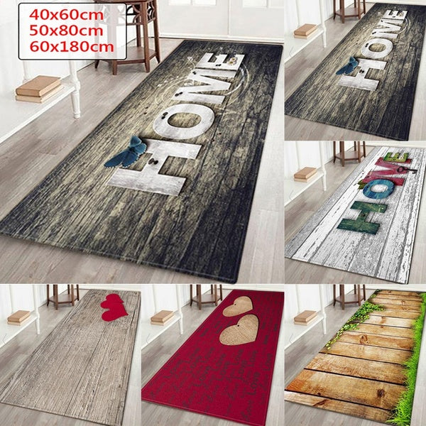 Fashion "Home" 3D Printed Wood Pattern Floor Rugs for Living Room Washable Bedroom Bathroom Mat Home Decor