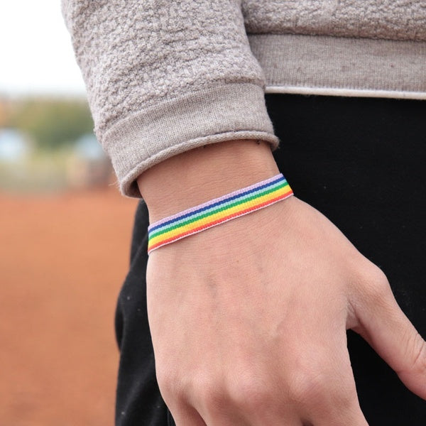 MInimalist Tressé À La Main Arc-En-Bracelet Bracelet Charmes LGBT Braslet Pour Hommes Femmes Personnalisé Brassard Accessoires Homme