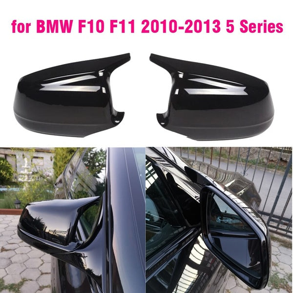 Rearview MirrorCovers for Bmw 5 Series F10 F11 Lci 2010-2013 Caps Replacement Side Rear-View Carbon Fiber Gloss Black