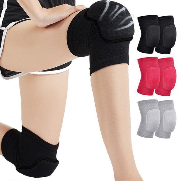 1Pair Compression Knee Pads Non-Slip Breathable Knee Support Braces Anticollision Sponge Soft Knee Pads for Volleyball Football Dance Yoga Tennis Run