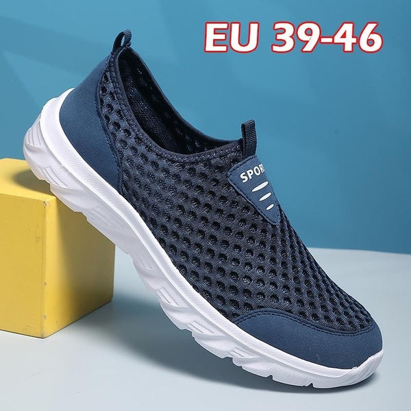 Baskets simples Ultra légères à enfiler pour hommes chaussures de course respirantes en maille d'été semelle souple chaussures de Fitness confortable