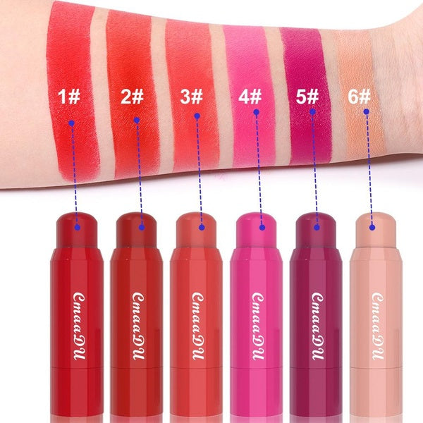 CmaaDu Fashion New Girl Must-have Beauty 6 Colors Contour Cream Blush Stick for Cheeks Lips Highlighter Stick Face Makeup