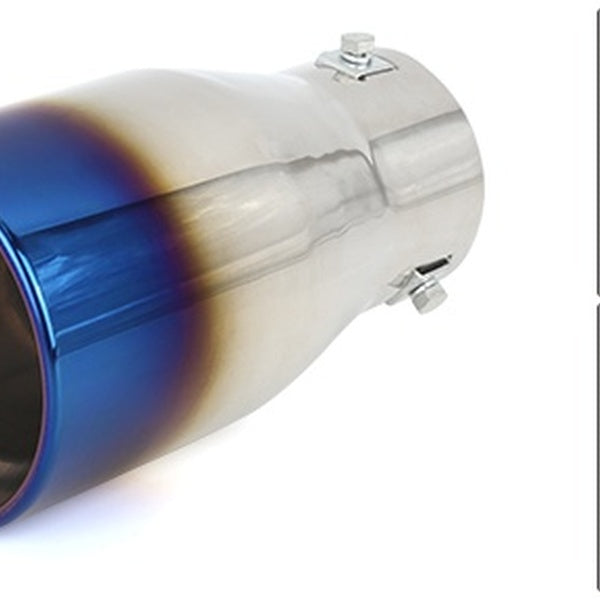 7.48" Blue Burnt Car Exhaust Muffler Tail Pipe 3.15" Inlet 3.56"x3.56" Outlet