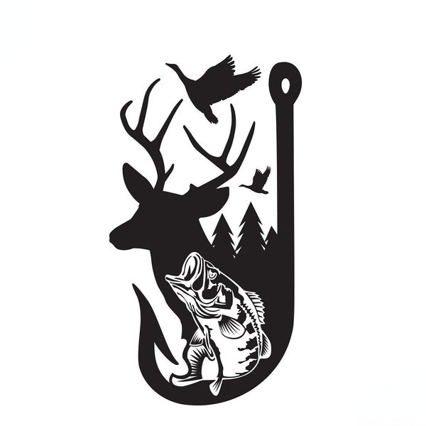 2pcs, Fish, Deer Hunting, Fishing Decal Vinyl Sticker Car Sticker