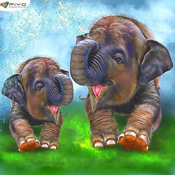 Elephant DIY 5D Diamond Painting Full Drill with Number Kits Home and Kitchen Fashion Cross Stitch Embroidery Paintings Canvas Pictures Wall Decorati