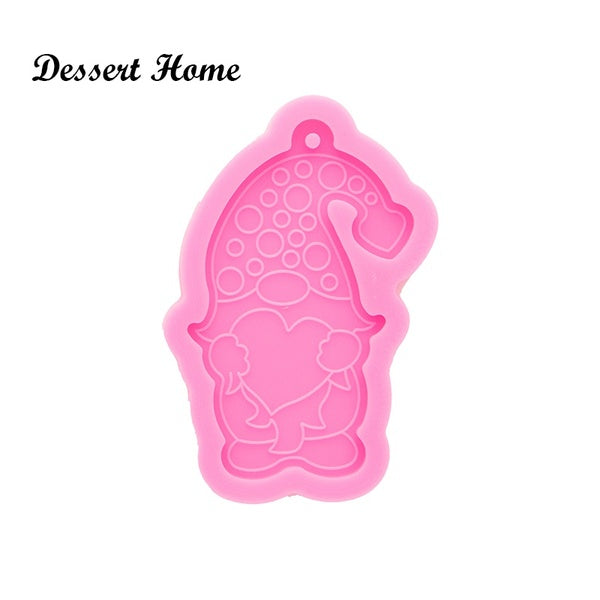 DY0911 Super Shiny Orignal Gnome Keychain Molds, Silicon Mold for Resin Jewelry, DIY Jewelry Craft Tool Casting, Chocolate Polymer Clay Mould