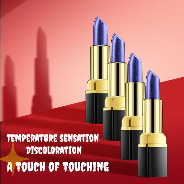 Cross border warming lipstick，Blue demon Ji Wen color-changing lipstick moisturizing base makeup blue rose lip balm beauty live makeup