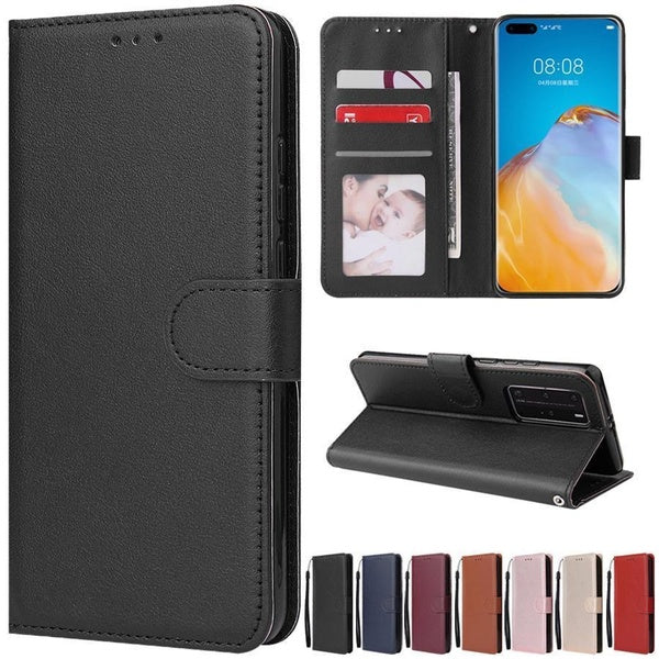 Nouvelle mode étui à rabat avec support de fente pour carte étui en cuir anti-chute pour Huawei P40 Lite E P30 Lite P20 Pro P Smart 2019 Honor 10 Lit