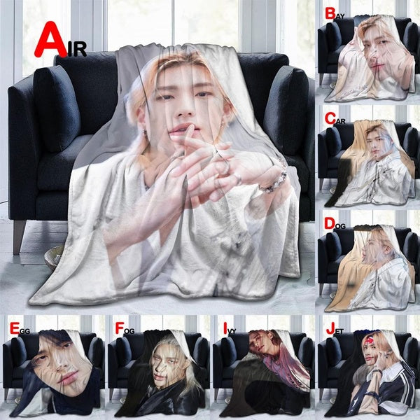 Stray Kids Hyunjin Blankets for Beds Super Soft Winter Warm Throw Blanket Flannel Blanket